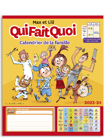 MAX ET LILI Qui fait quoi ? Calendrier de la famille 2023-2024