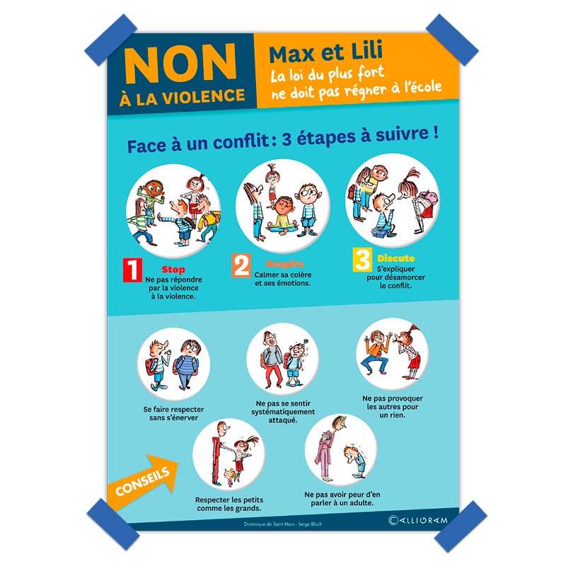 Max et Lili;affiche;Non à la violence;violence;enfant;