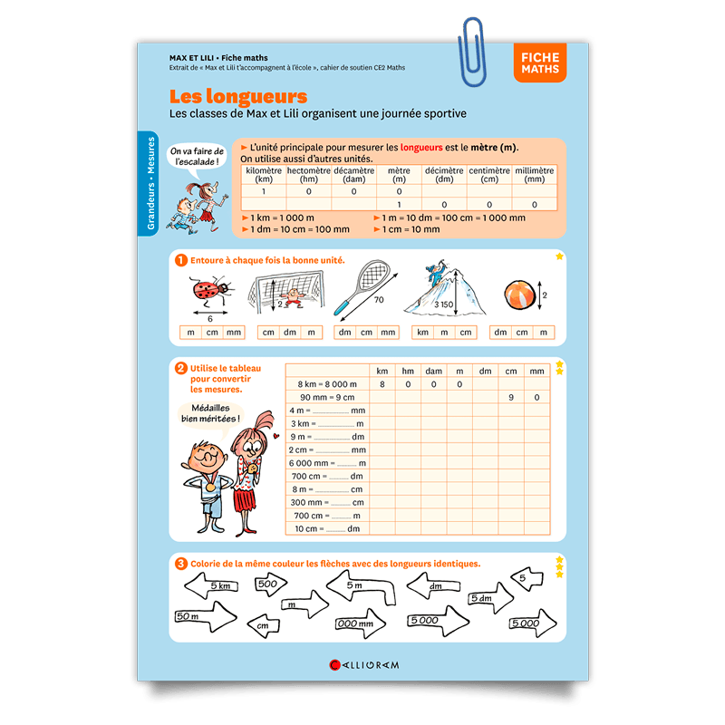 cahier de soutien;Max et Lili;Maths;Les longueurs