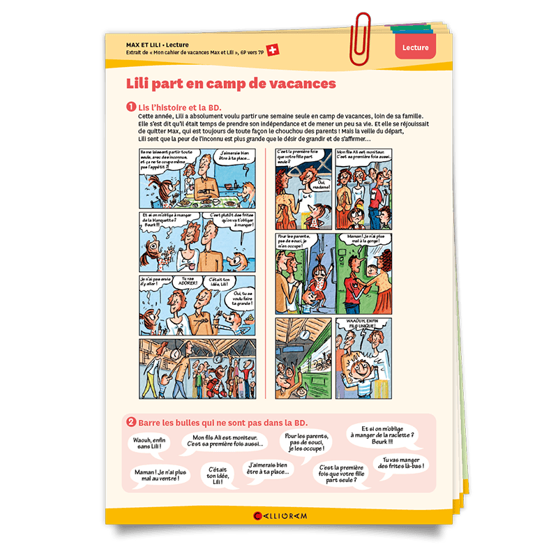 Max et Lili;fiche;soutien scolaire;cahier de vacances;francais;lecture;maths;EMC