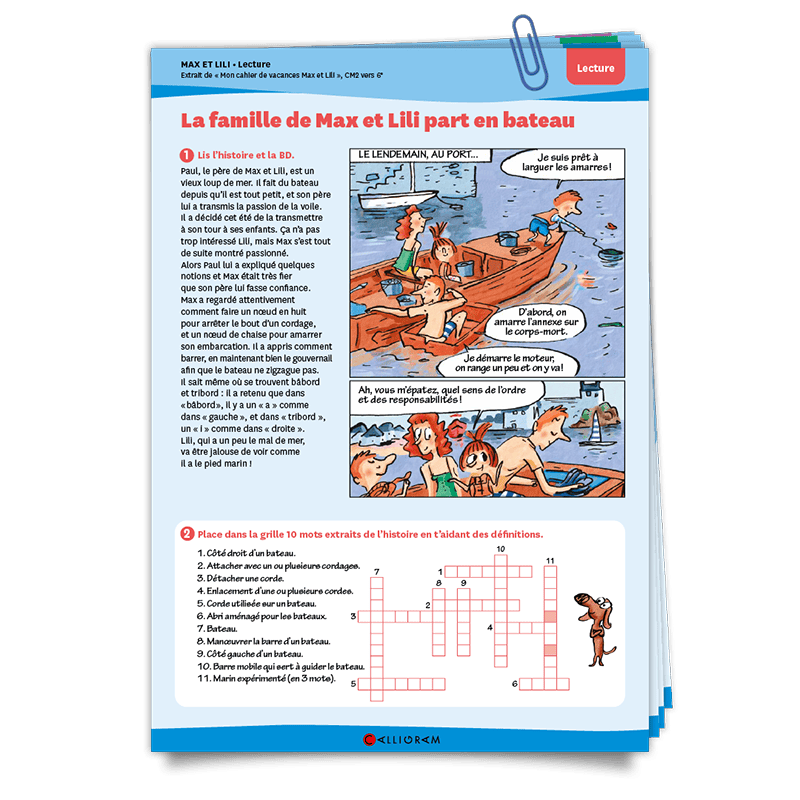 Max et Lili;fiche;soutien scolaire;cahier de vacances;francais;lecture;maths;EMC